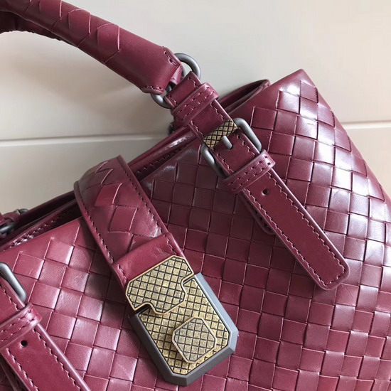 Bottega Veneta Mini Roma Bag in Dark Red Calf Leather