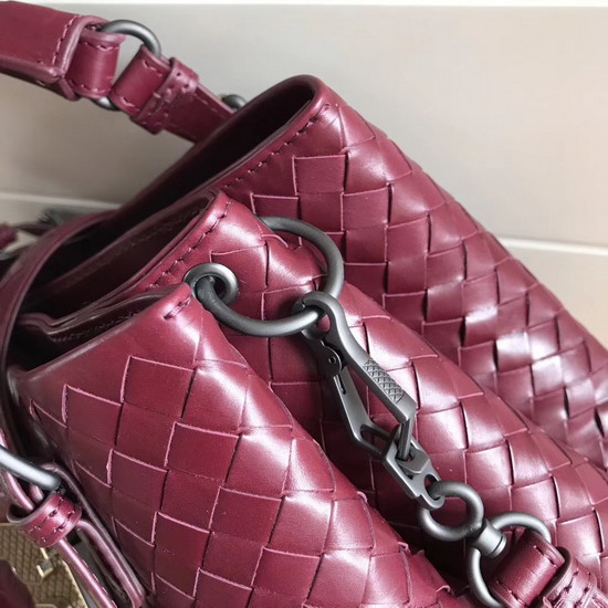 Bottega Veneta Mini Roma Bag in Dark Red Calf Leather