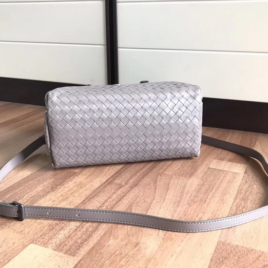 Bottega Veneta Mini Roma Bag in Light Grey Calf Leather