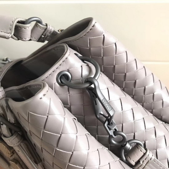 Bottega Veneta Mini Roma Bag in Light Grey Calf Leather