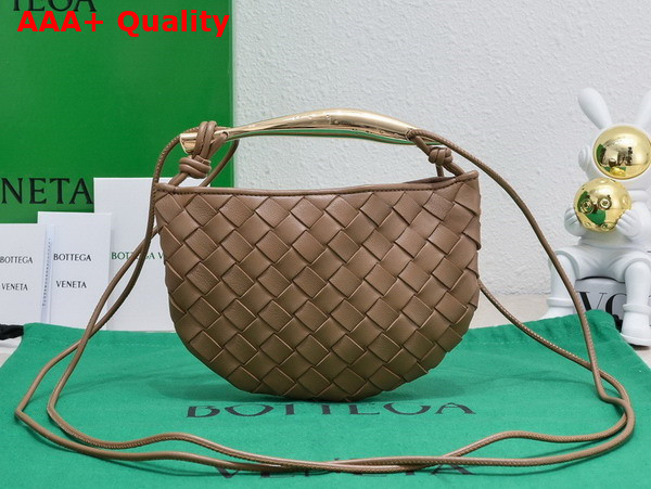 Bottega Veneta Mini Sardine Caramel Intrecciato Leather Replica