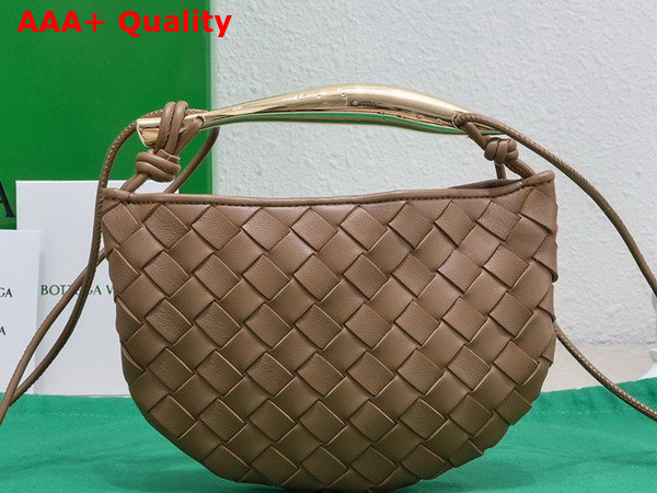 Bottega Veneta Mini Sardine Caramel Intrecciato Leather Replica