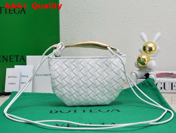 Bottega Veneta Mini Sardine Cross Body Bag in Chalk Intrecciato Leather Replica