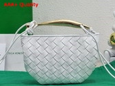 Bottega Veneta Mini Sardine Cross Body Bag in Chalk Intrecciato Leather Replica