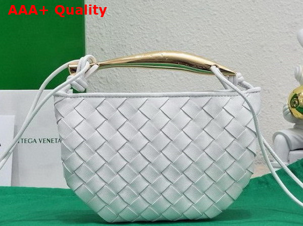 Bottega Veneta Mini Sardine Cross Body Bag in Chalk Intrecciato Leather Replica