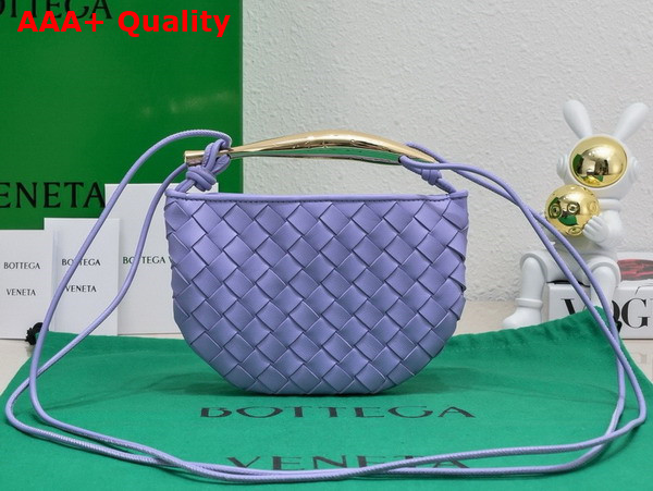 Bottega Veneta Mini Sardine Cross Body Bag in Light Purple Intrecciato Leather Replica