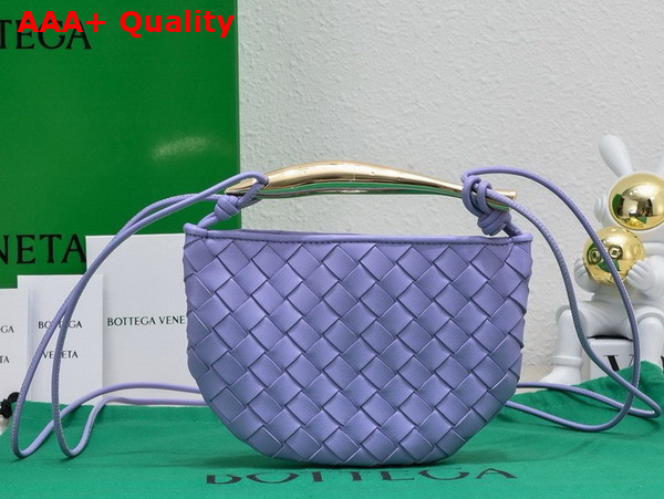 Bottega Veneta Mini Sardine Cross Body Bag in Light Purple Intrecciato Leather Replica