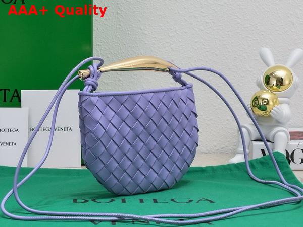 Bottega Veneta Mini Sardine Cross Body Bag in Light Purple Intrecciato Leather Replica