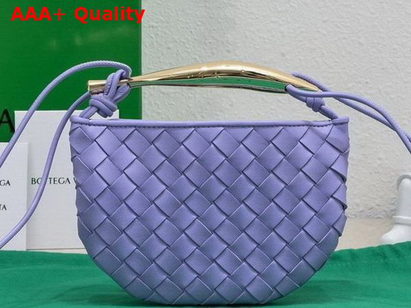 Bottega Veneta Mini Sardine Cross Body Bag in Light Purple Intrecciato Leather Replica