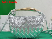 Bottega Veneta Mini Sardine Silver Intrecciato Leather Replica