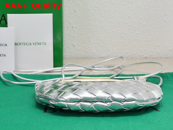 Bottega Veneta Mini Sardine Silver Intrecciato Leather Replica