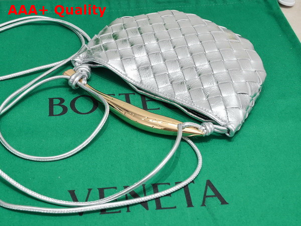 Bottega Veneta Mini Sardine Silver Intrecciato Leather Replica