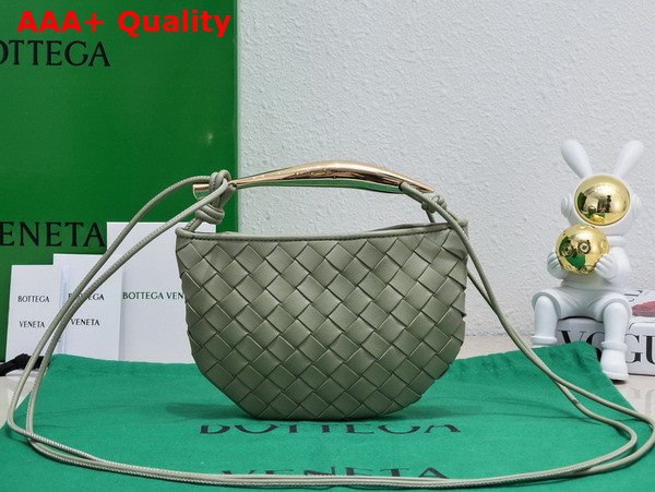 Bottega Veneta Mini Sardine Travertine Intrecciato Leather Replica