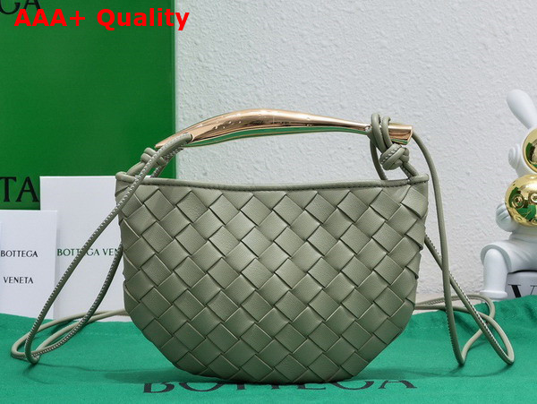 Bottega Veneta Mini Sardine Travertine Intrecciato Leather Replica