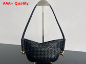 Bottega Veneta Mini Solstice Bag in Black Intrecciato Leather Replica