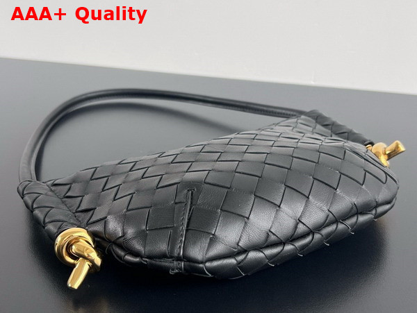 Bottega Veneta Mini Solstice Bag in Black Intrecciato Leather Replica