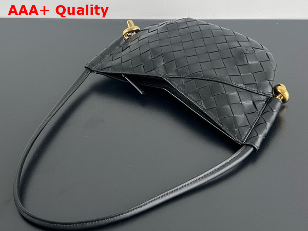 Bottega Veneta Mini Solstice Bag in Black Intrecciato Leather Replica