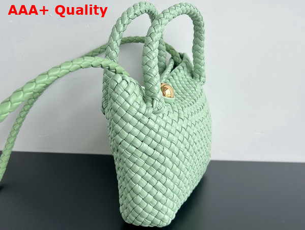 Bottega Veneta Mini Tosca Cross Body Bag in Fresh Mint Woven Leather Replica