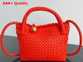 Bottega Veneta Mini Tosca Cross Body Bag in Orange Intreccio Leather Replica