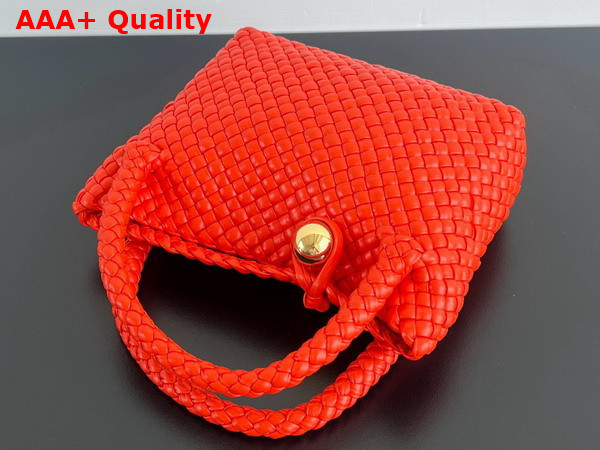 Bottega Veneta Mini Tosca Cross Body Bag in Orange Intreccio Leather Replica