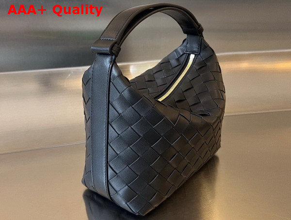 Bottega Veneta Mini Wallace Bag in Black Intrecciato Leather Replica