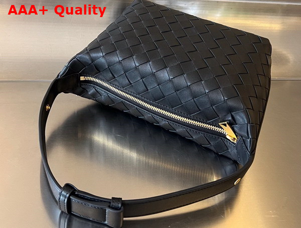 Bottega Veneta Mini Wallace Bag in Black Intrecciato Leather Replica