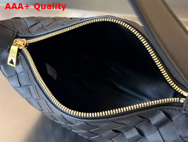 Bottega Veneta Mini Wallace Bag in Black Intrecciato Leather Replica