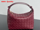 Bottega Veneta Mini Wallace Bag in Cherry Intrecciato Calfskin Leather Replica