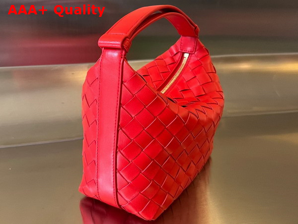 Bottega Veneta Mini Wallace Bag in Red Intrecciato Leather Replica