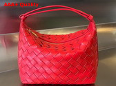 Bottega Veneta Mini Wallace Bag in Red Intrecciato Leather Replica