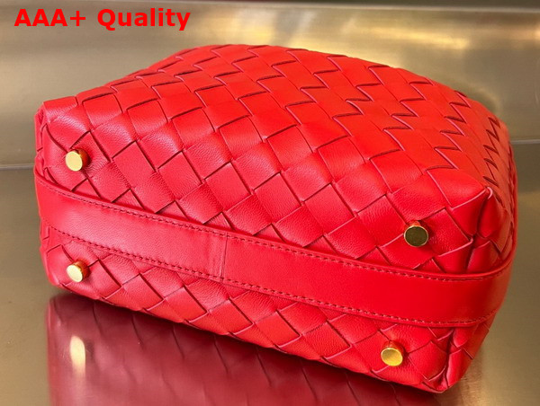 Bottega Veneta Mini Wallace Bag in Red Intrecciato Leather Replica