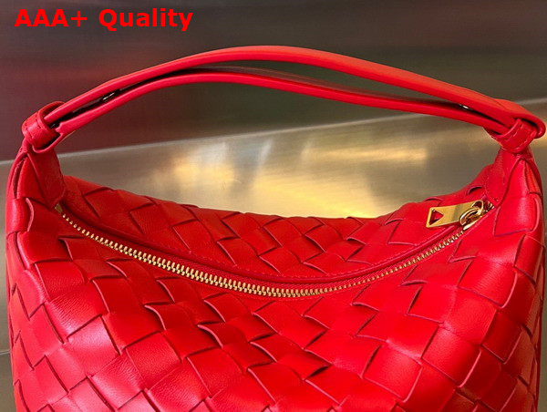 Bottega Veneta Mini Wallace Bag in Red Intrecciato Leather Replica