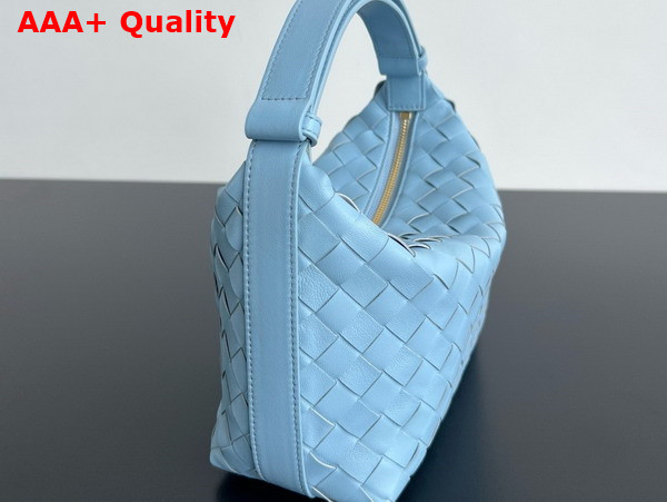 Bottega Veneta Mini Wallace Bag in Sky Blue Intrecciato Calfskin Leather Replica