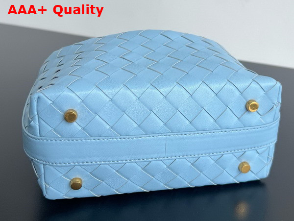 Bottega Veneta Mini Wallace Bag in Sky Blue Intrecciato Calfskin Leather Replica