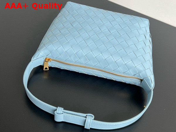 Bottega Veneta Mini Wallace Bag in Sky Blue Intrecciato Calfskin Leather Replica