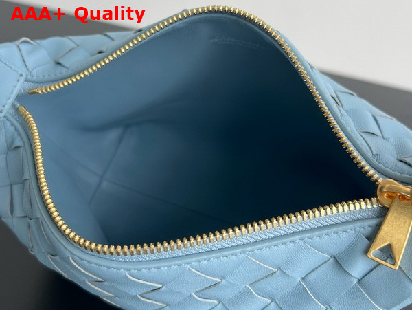 Bottega Veneta Mini Wallace Bag in Sky Blue Intrecciato Calfskin Leather Replica