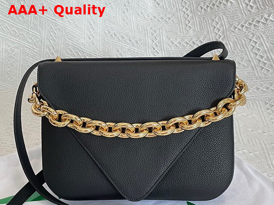 Bottega Veneta Mount Black Medium Grained Leather Envelope Bag Replica