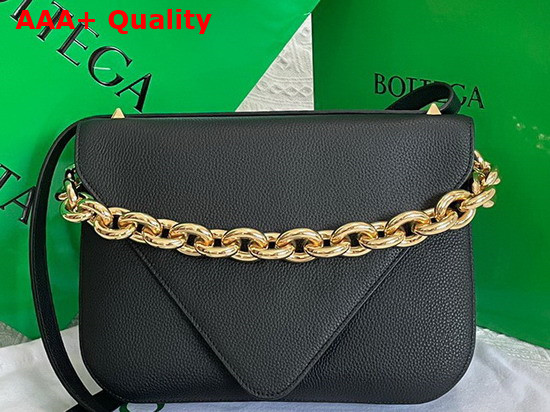 Bottega Veneta Mount Black Medium Grained Leather Envelope Bag Replica