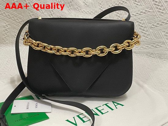 Bottega Veneta Mount Black Medium Leather Envelope Bag Replica