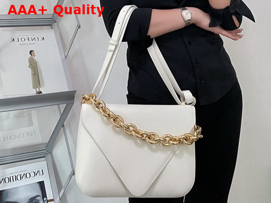 Bottega Veneta Mount White Medium Leather Envelope Bag Replica