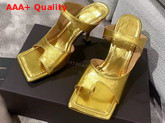 Bottega Veneta Mule Sandals with an Elongate Square Sole Gold Calfskin Replica