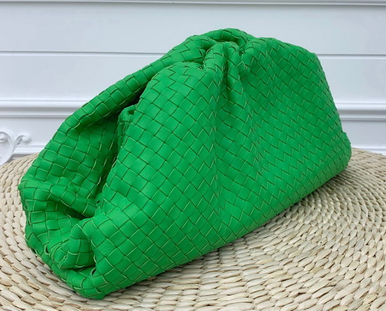 Bottega Veneta Oversize Pouch in Intrecciato Nappa Bright Green