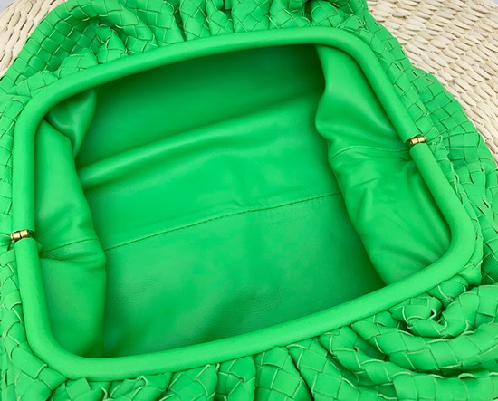 Bottega Veneta Oversize Pouch in Intrecciato Nappa Bright Green