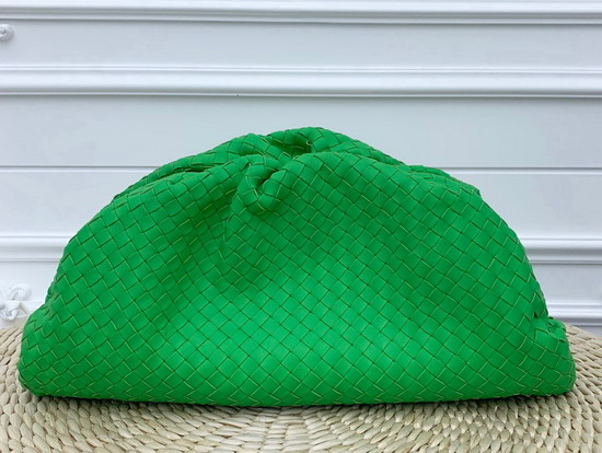 Bottega Veneta Oversize Pouch in Intrecciato Nappa Bright Green