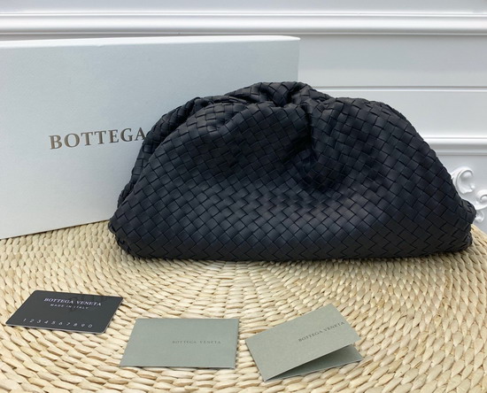 Bottega Veneta Oversize Pouch in Intrecciato Nappa Navy Blue