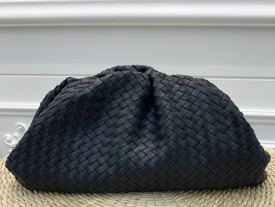 Bottega Veneta Oversize Pouch in Intrecciato Nappa Navy Blue