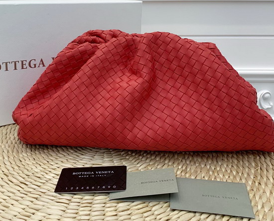 Bottega Veneta Oversize Pouch in Intrecciato Nappa Red