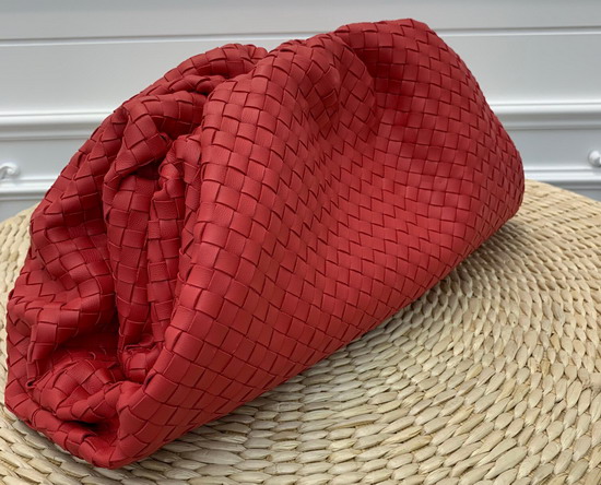 Bottega Veneta Oversize Pouch in Intrecciato Nappa Red