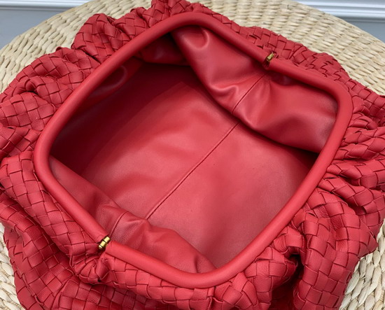 Bottega Veneta Oversize Pouch in Intrecciato Nappa Red