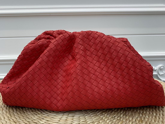 Bottega Veneta Oversize Pouch in Intrecciato Nappa Red